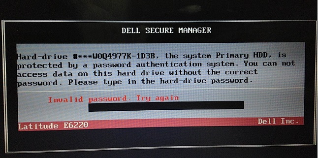 Dell 1D3B hdd password