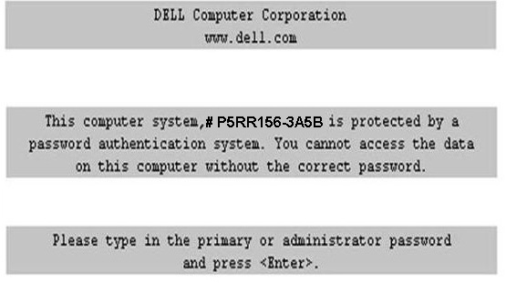 Dell 3A5B Bios Password Unlock Code