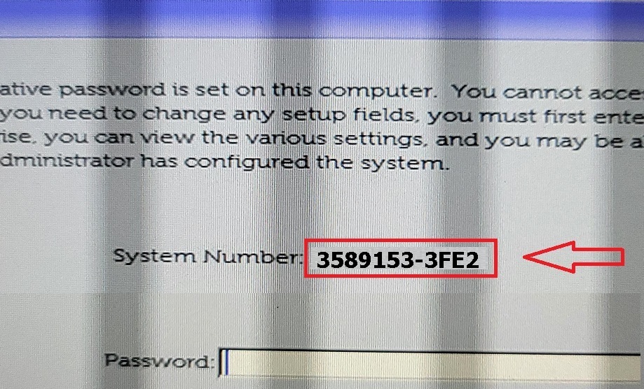 Dell 3FE2 Bios password generator
