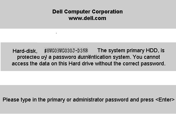 Dell D35B HDD password