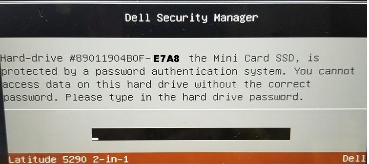 Dell E7A8 HDD password