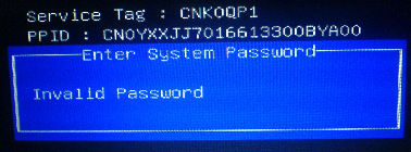 Dell PPID System password