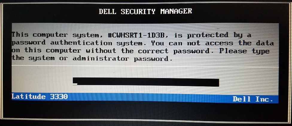 Dell 1D3B System Password